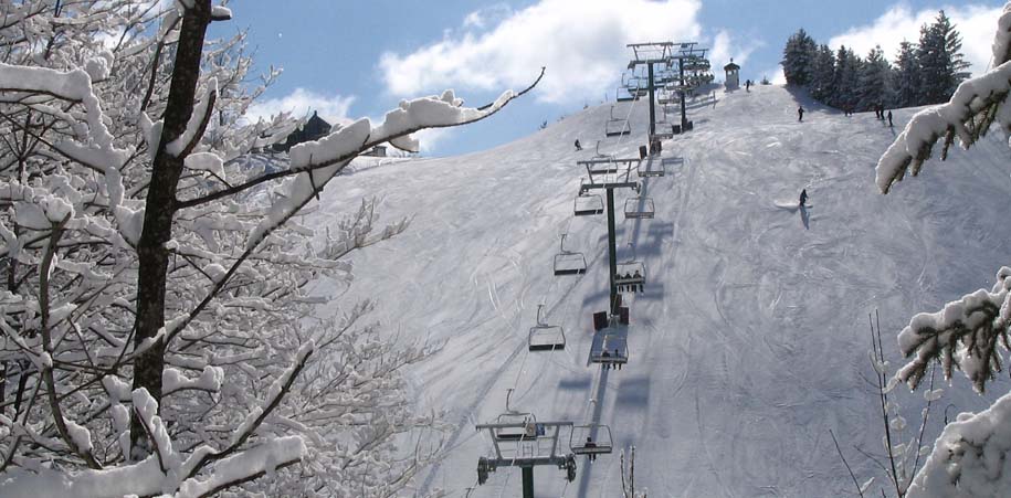 Ski hill at the Caledon Ski Club in Caledon, Ontario